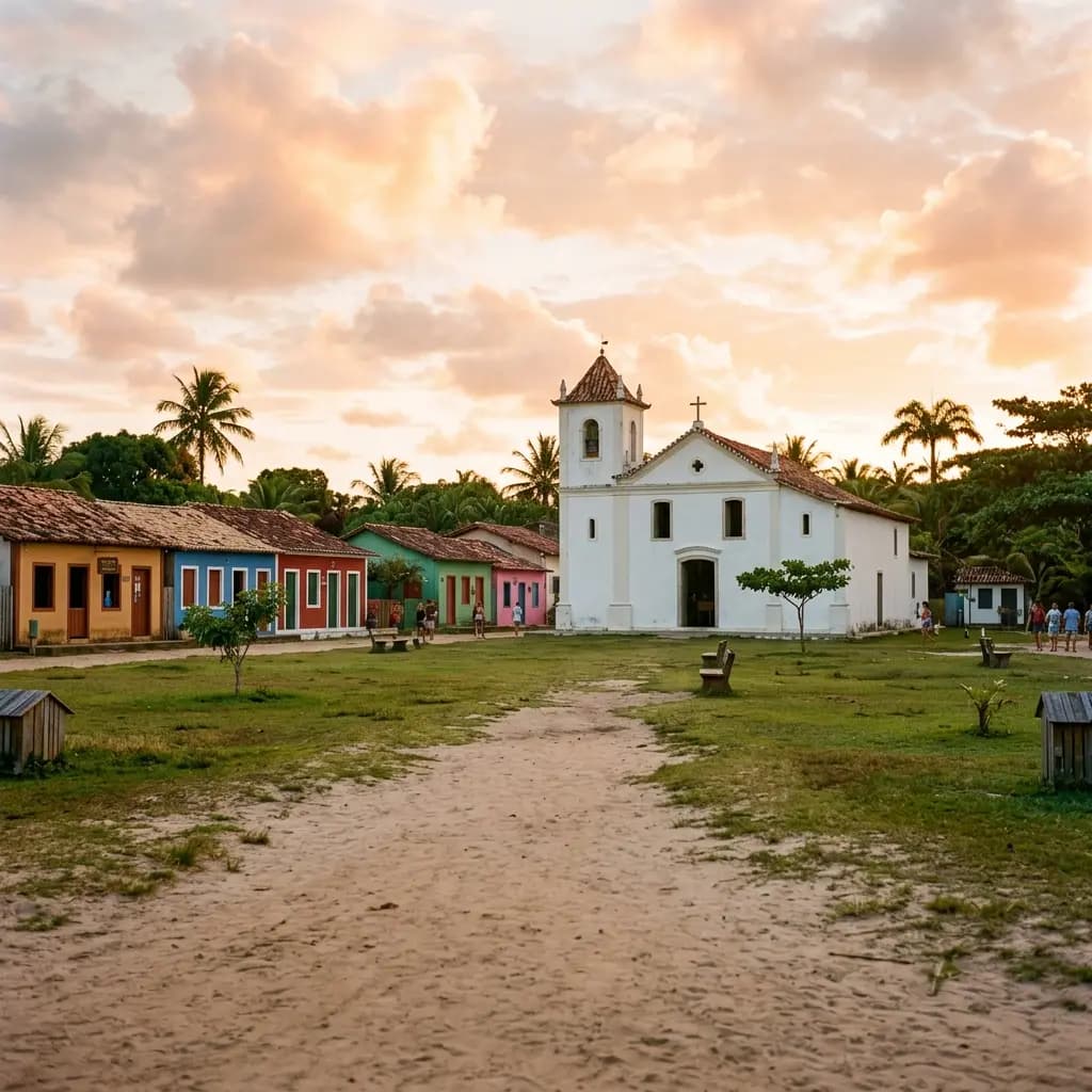 Dia inteiro em Trancoso com cabana na Praia dos Coqueiros e Quadrado histórico